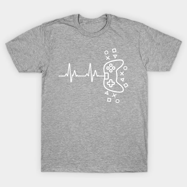 Gamer Heart Beat Video Game Lover T-Shirt by SusurrationStudio